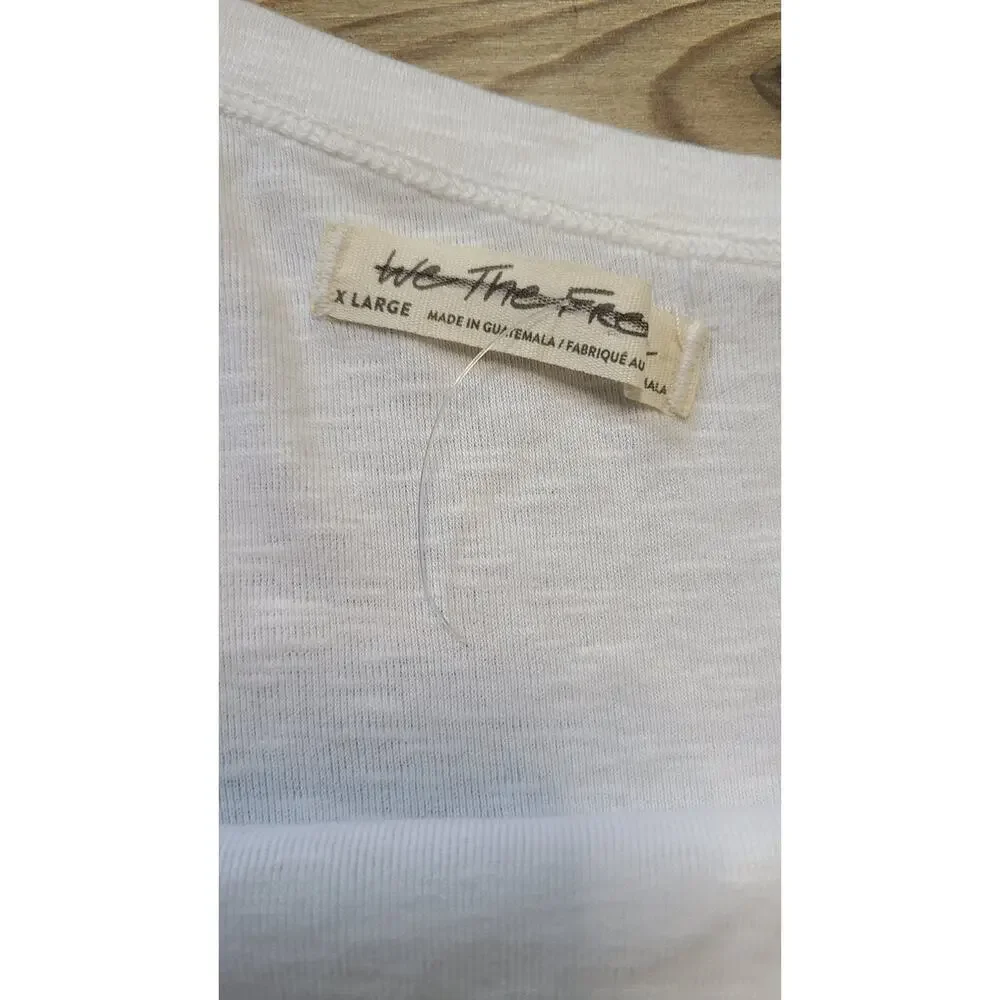 Free People One Way or Another Tank Womens XL White One Shoulder Cotton BasicTop